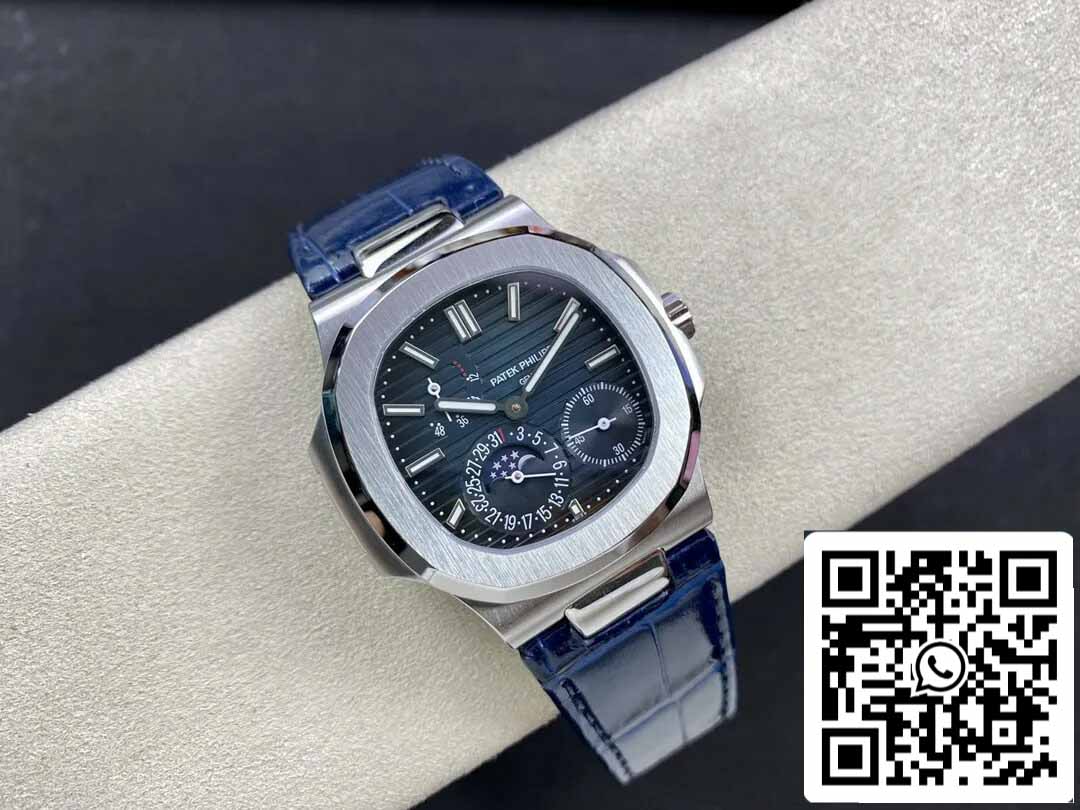 Patek Philippe Nautilus 5712 1:1 edizione migliore GR Fabbrica Blu Pelle cinturino