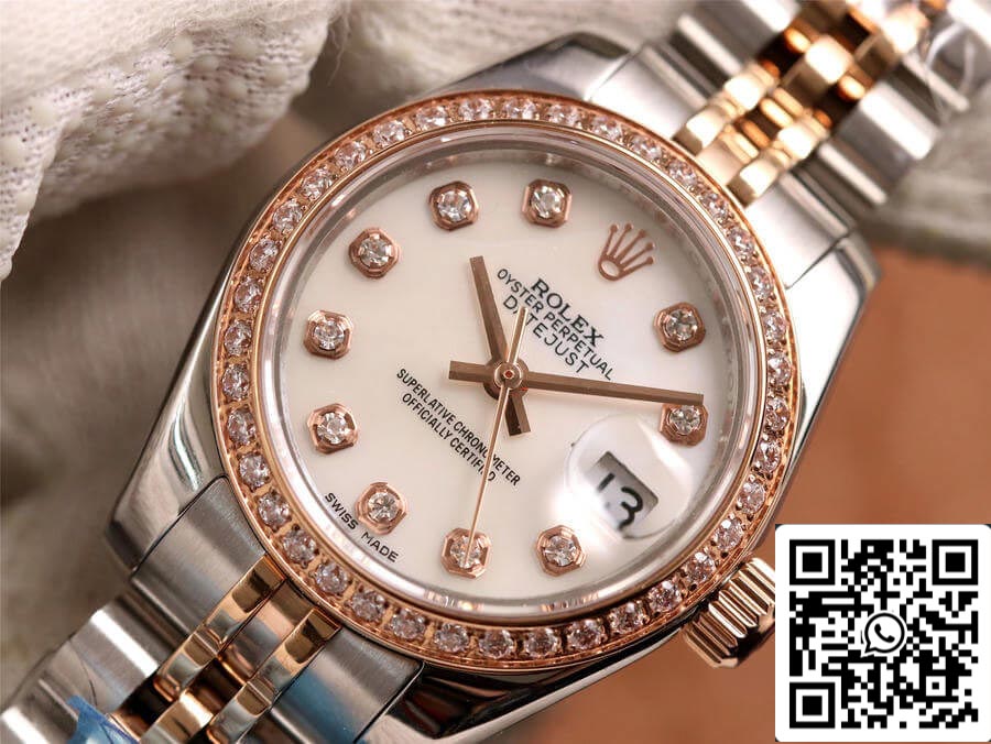 Rolex Datejust 28MM 1:1 edizione migliore BP Fabbrica Diamond-set quadrante bianco