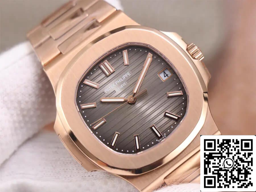 Patek Philippe Nautilus 5711/1R-001 1:1 Best Edition PPF Fabbrica V4 Rose Gold Brown Dial Swiss ETA324