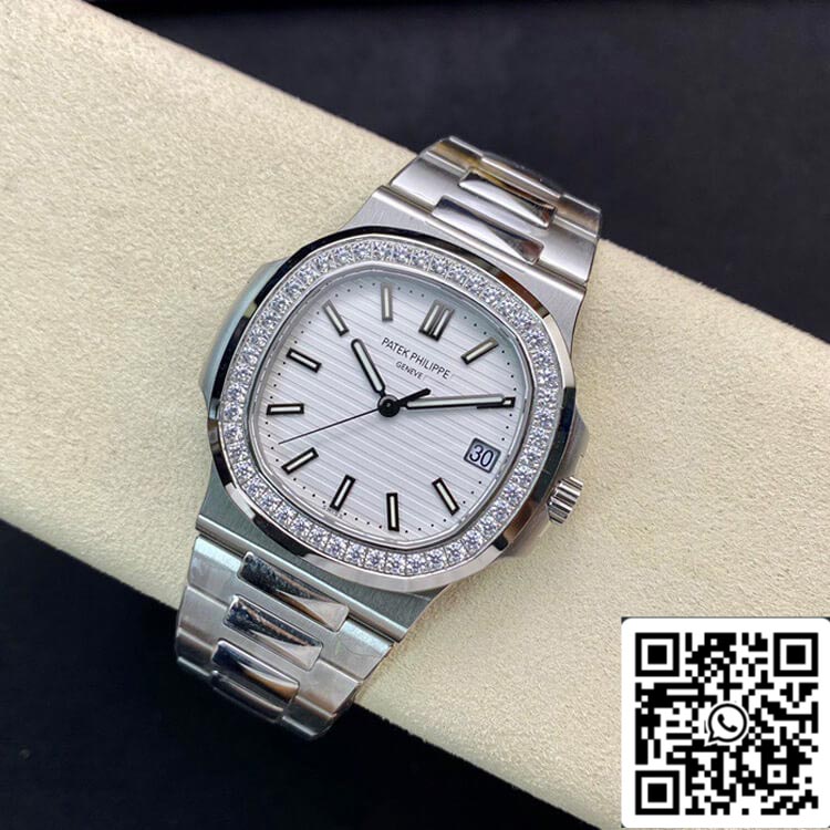 Patek Philippe Nautilus 5713/1G-010 1:1 Best Edition PPF Fabbrica V4 White Dial Swiss ETA324
