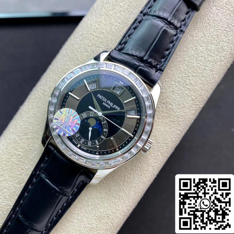 Patek Philippe Complications 5205G 1:1 Best Edition KM Fabbrica Diamond Bezel