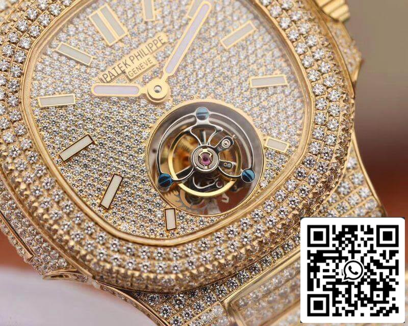 Patek Philippe Nautilus Tourbillon 18K Yellow Gold R8 Fabbrica 1:1 Best Edition Swiss Hand-Winding Tourbillon movimento