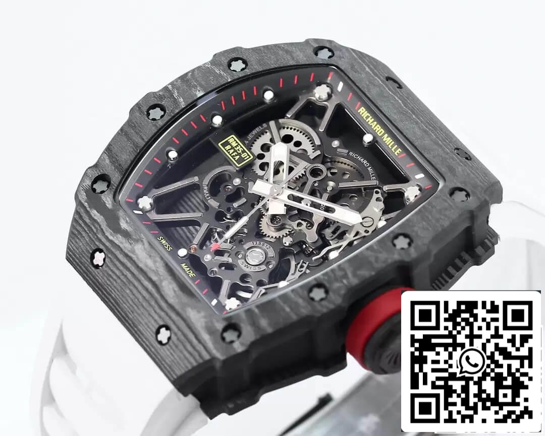 Richard Mille RM35-01 1:1 edizione migliore BBR Fabbrica Bianco Gomma cinturino