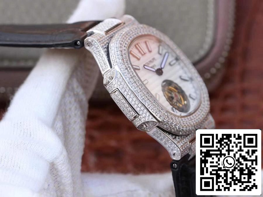 Patek Philippe Nautilus Jumbo 5711 R8 Fabbrica 1:1 Best Edition Swiss Tourbillon White Dial