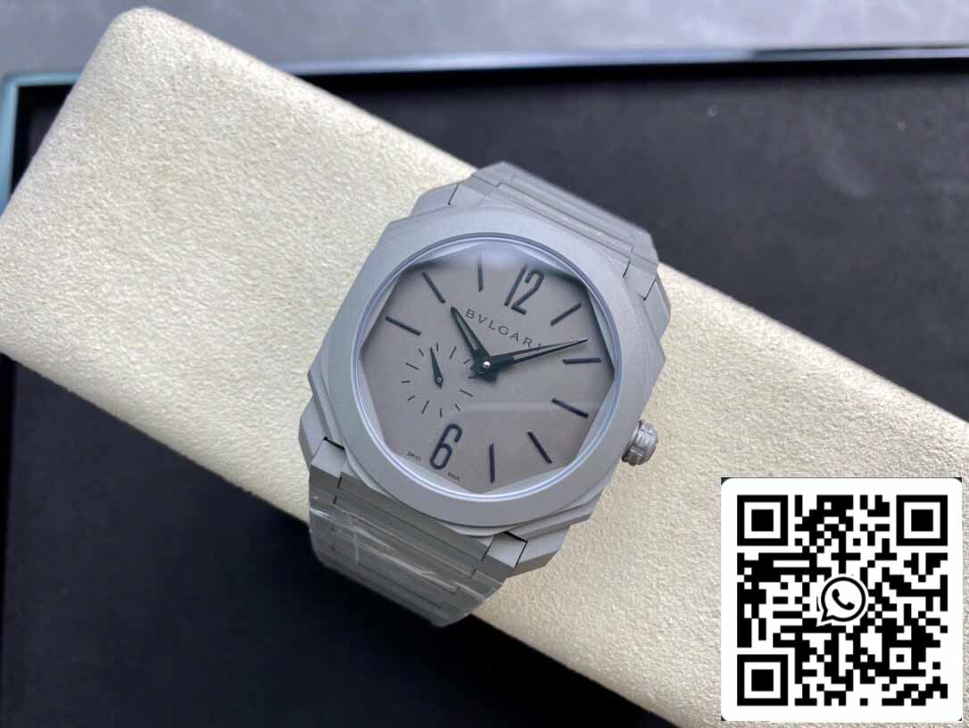Bvlgari Octo Finissimo 102713 BGO40C14TTXTAUTO 1:1 edizione migliore BV Fabbrica Argento Grey quadrante