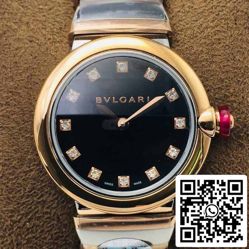 Bvlgari LVCEA 1:1 edição melhor BV Fabbrica Rosa Oro quadrante preto