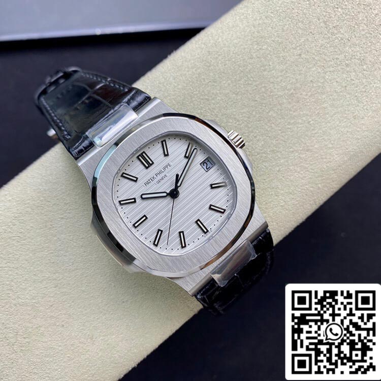Patek Philippe Nautilus 5711 1:1 edizione migliore 3K Fabbrica quadrante bianco Cowhide cinturino