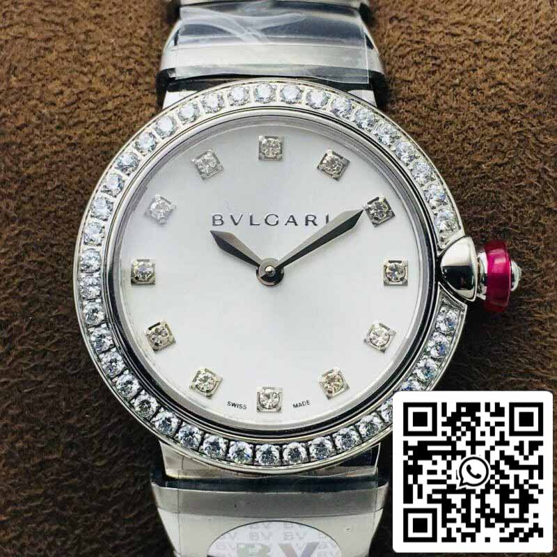 Bvlgari LVCEA 1:1 edizione migliore BV Fabbrica Cuadrante blanco engastado con diamantes