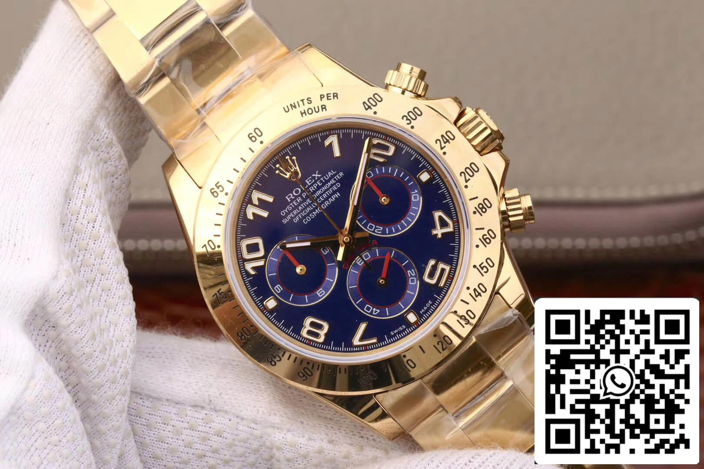 Rolex Daytona Cosmograph 116528 1:1 edição melhor JH Fabbrica mostrador amarelo ouro azul