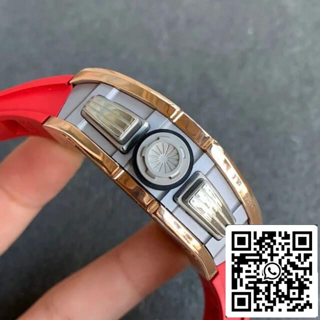 Richard Mille RM011 1:1 Best Edition KV Fabbrica Rose Gold Red cinturino