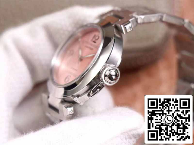 Cartier Pasha W31075M7 1:1 Best Edition V9 Fabbrica Pink Dial Swiss Cal.049