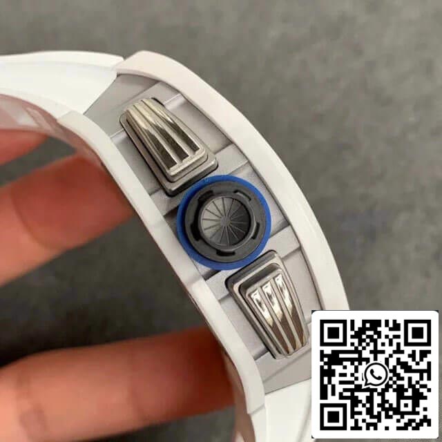 Richard Mille RM-011 1:1 Best Edition KV Fabbrica Ceramic White Rubber cinturino