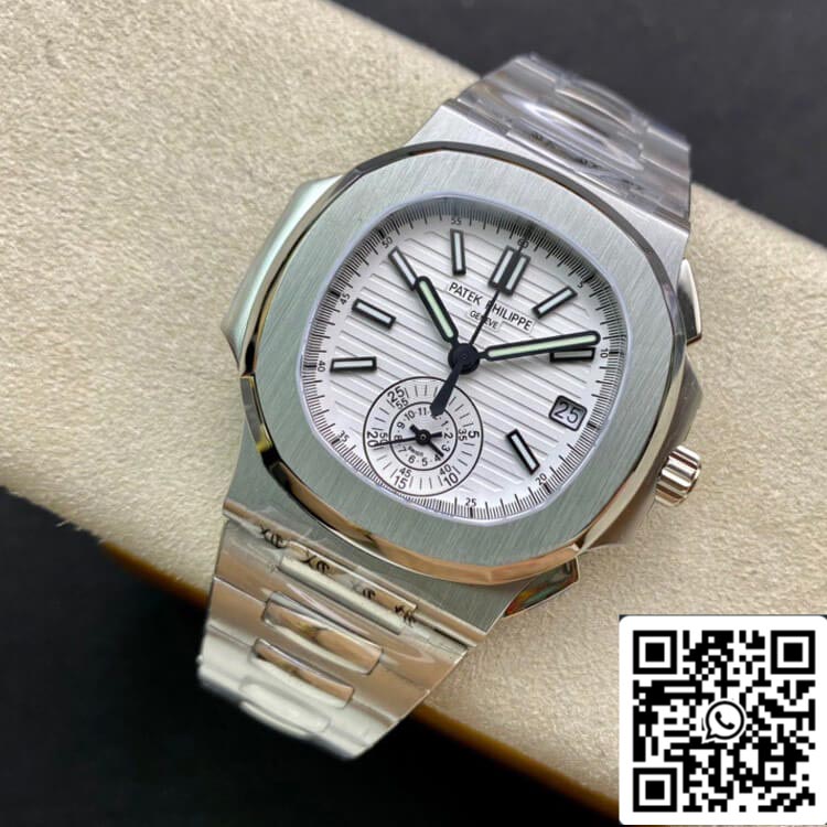 Patek Philippe Nautilus 5980/1A-019 1:1 edizione migliore 3K Fabbrica V2 quadrante bianco