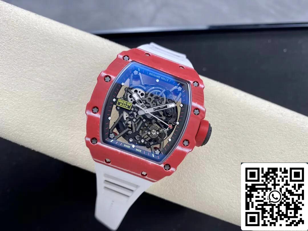 Richard Mille RM35-02 1:1 Best Edition T+ Fabbrica NTPT Carbon Fiber White cinturino