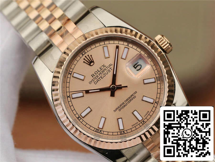 Rolex Datejust 116231 36MM 1:1 edizione migliore GM Fabbrica Rosa Oro Pink quadrante