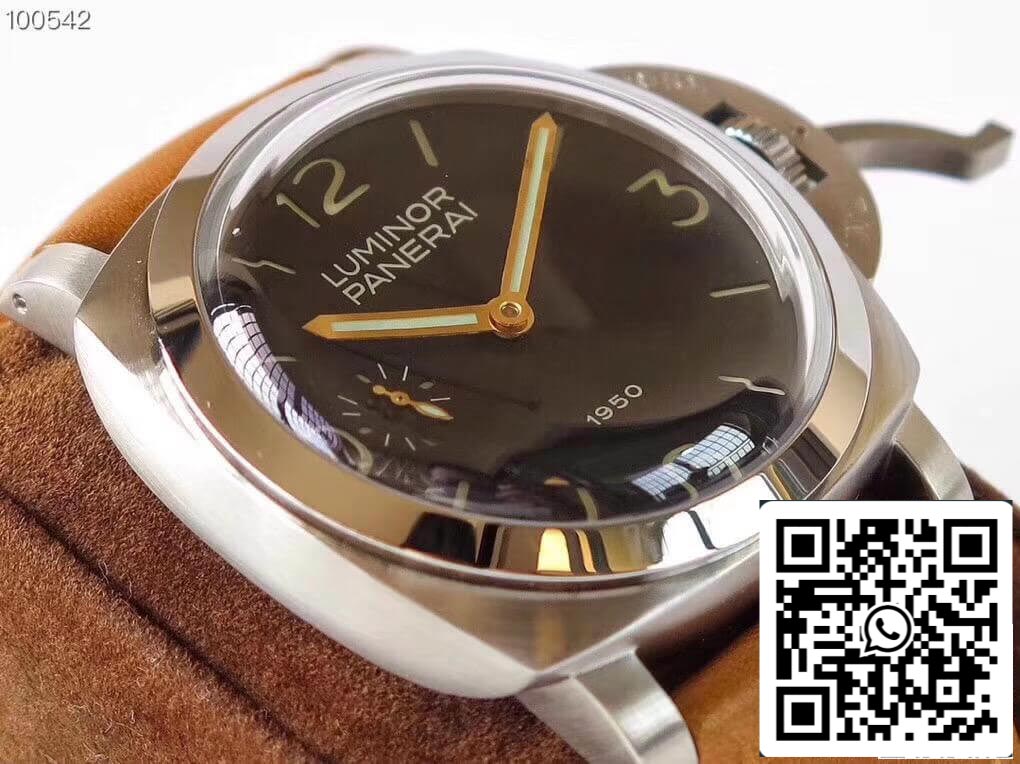 Panerai Luminor 1950 PAM127 ZF Fabbrica 1:1 Best Edition Swiss ETA A6497 Brown Soft Tan Leather cinturino