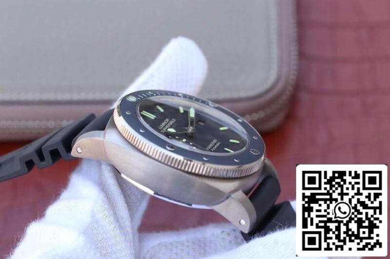 Panerai Luminor Submersible PAM389 VS Fabbrica 1:1 edizione migliore Swiss ETA P9000 Nero Gomma cinturino