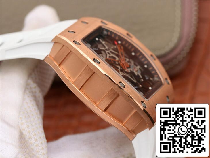 Richard Mille RM035 Americas KV Fabbrica 1:1 Best Edition Rose Gold White cinturino