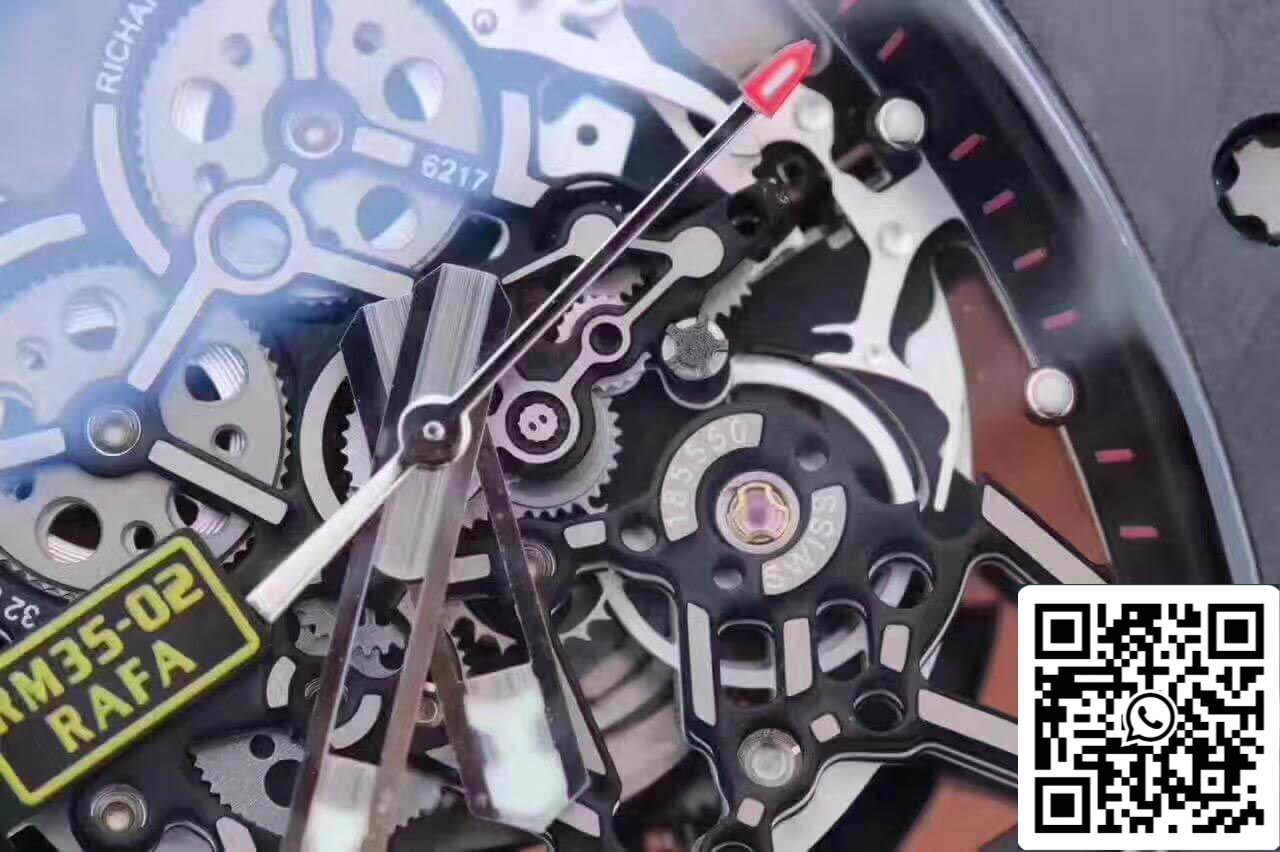 Richard Mille RM35-02 KV Fabbrica 1:1 Best Edition Swiss ETA8215 Yellow Rubber cinturino