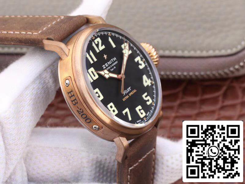 Zenith Pilot Type 20 Extra XF Fabbrica Relojes mecánicos 1:1 Mejor edición Suiza ETA2824-2 Esfera negra