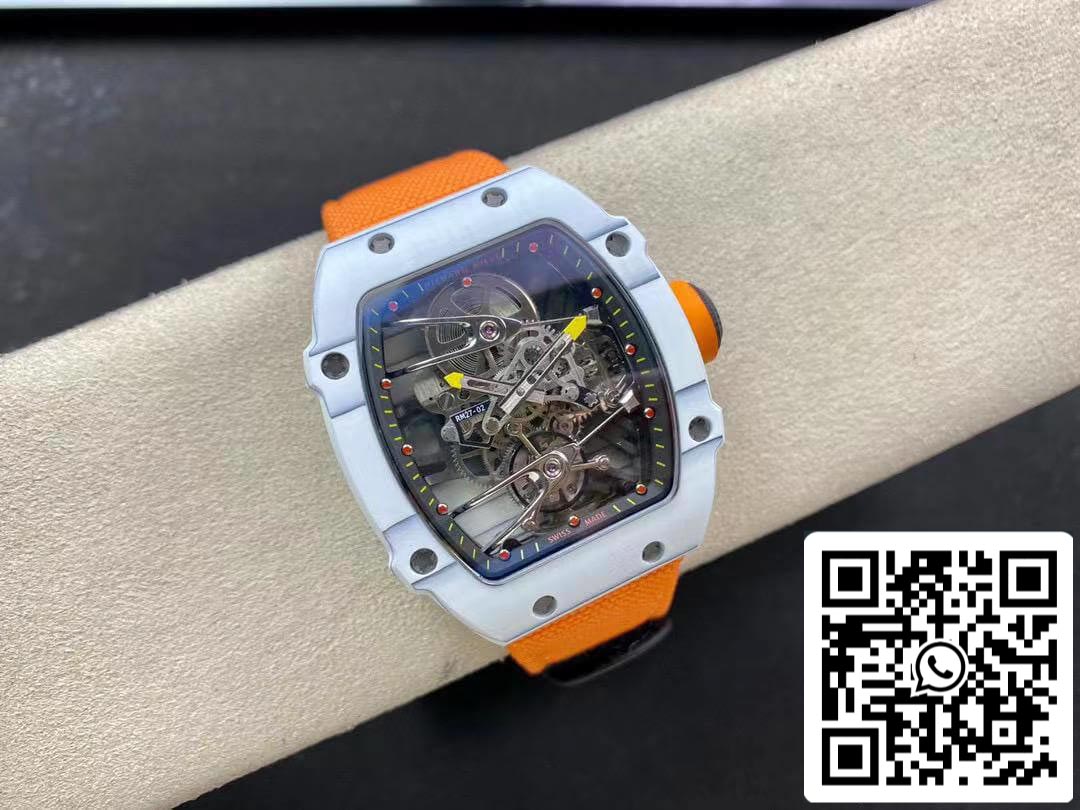 Richard Mille RM27-02 1:1 Best Edition RM Fabbrica Skeleton Tourbillon Orange cinturino