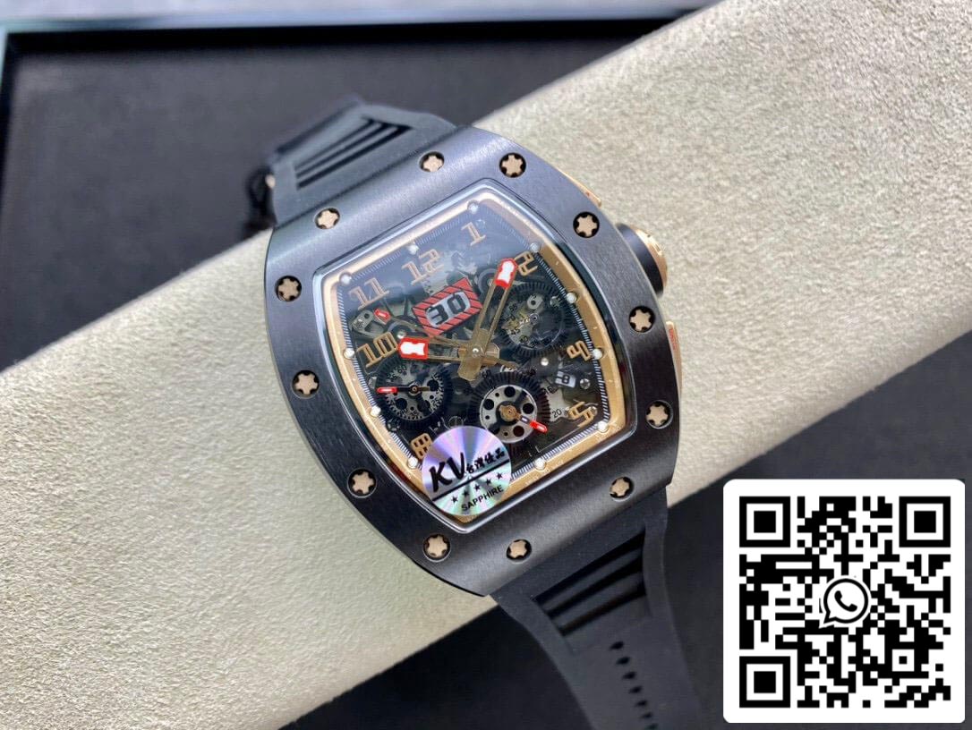 Richard Mille RM011 1:1 Melhor Edição KV Fabbrica Mostrador Esqueleto de Cerâmica