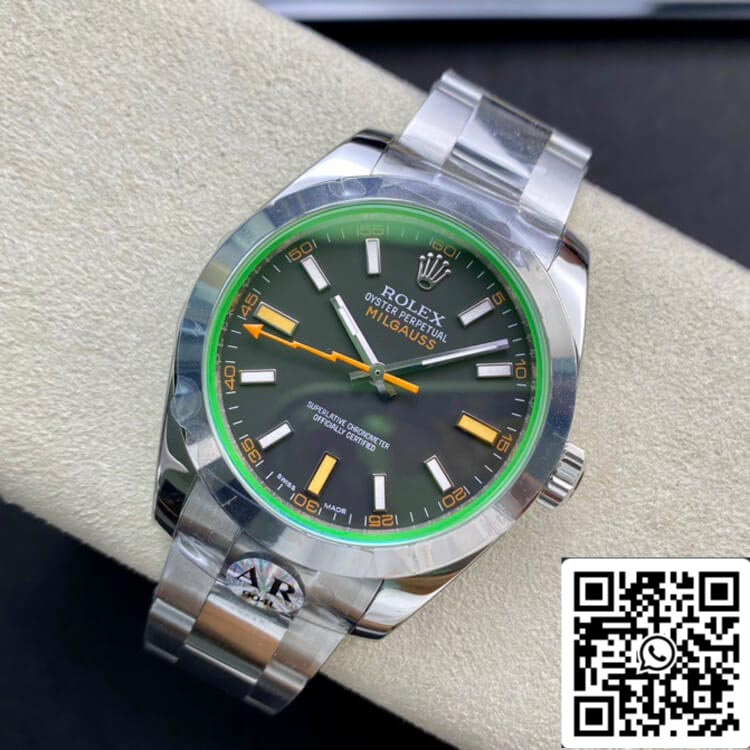 Rolex Milgauss 116400GV AR Fabbrica 1:1 edizione migliore Swiss ETA3131 quadrante nero