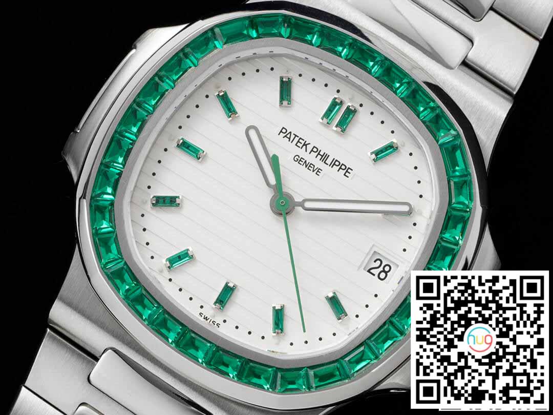 Patek Philippe Nautilus 5711 1:1 edizione migliore GR Fabbrica Diamond-Set quadrante bianco