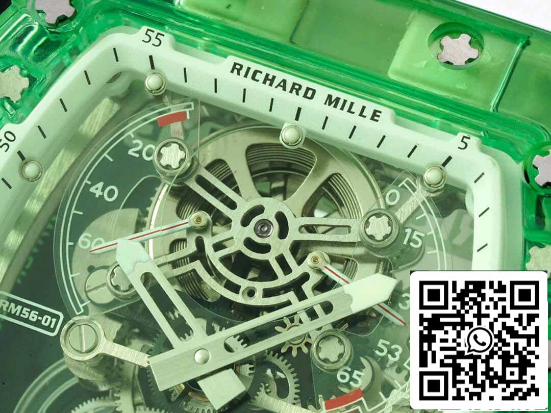 Richard Mille RM 56-01 Tourbillon 1:1 Best Edition RM Fabbrica Green Transparent Case