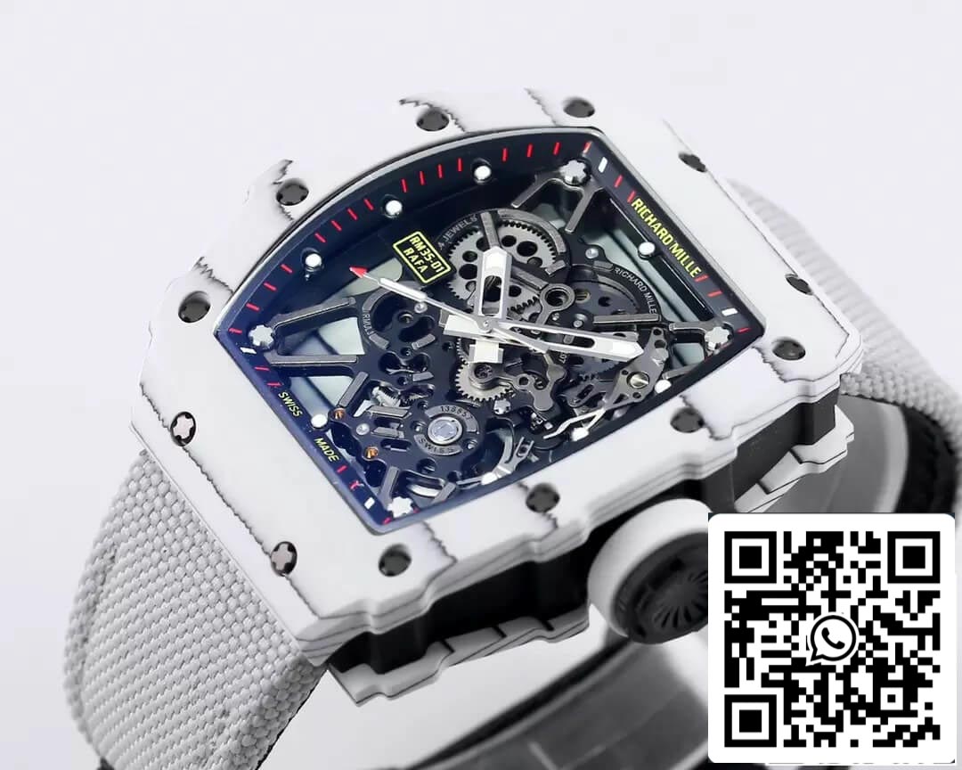 Richard Mille RM35-01 1:1 edizione migliore BBR Fabbrica Bianco fibra di carbonio Cassa