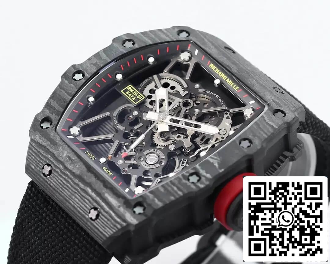 Richard Mille RM35-01 1:1 edizione migliore BBR Fabbrica Nero fibra di carbonio Cassa