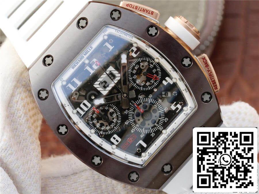Richard Mille RM011 1:1 Best Edition KV Fabbrica Ceramic White cinturino