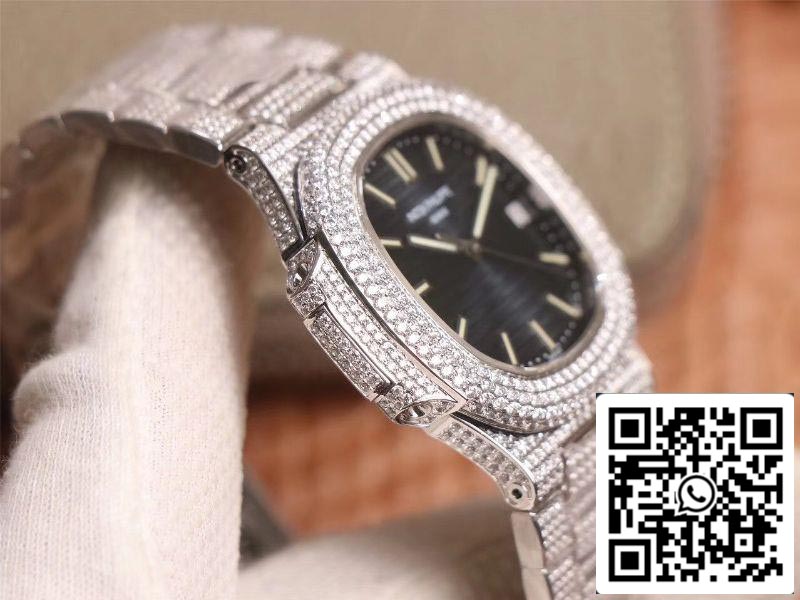 Patek Philippe Nautilus 5719-10G Silver Diamond 1:1 Best Edition R8 Fabbrica Gradient Grey Dial Swiss Cal.324 S‌ C
