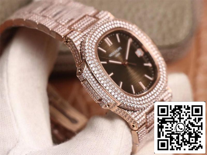 Patek Philippe Nautilus 5719-10G Rose Gold Diamond 1:1 Best Edition R8 Fabbrica Gradient Brown Dial Swiss Cal.324 S‌ C
