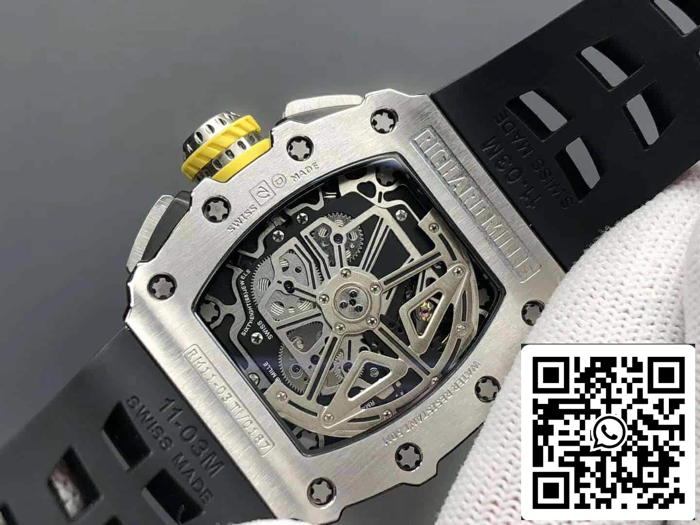 Richard Mille RM11-03 1:1 Best Edition KV Fabbrica Titanium Case Rubber cinturino