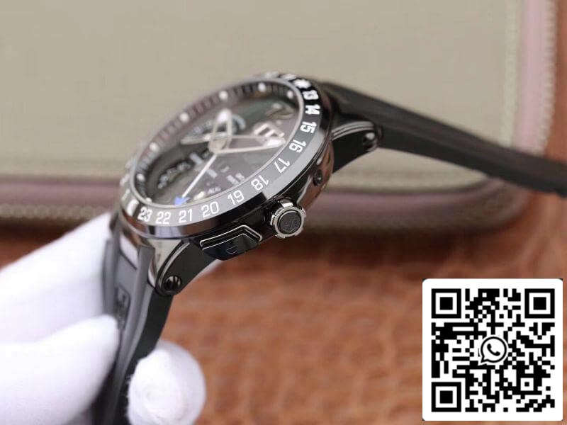 Ulysse Nardin El Toro 322-00-3 acciaio inossidabile Case All Working GMT Calendar Men Watches 1:1 Best Edition Swiss UN-32 movimento Black line pattern dial