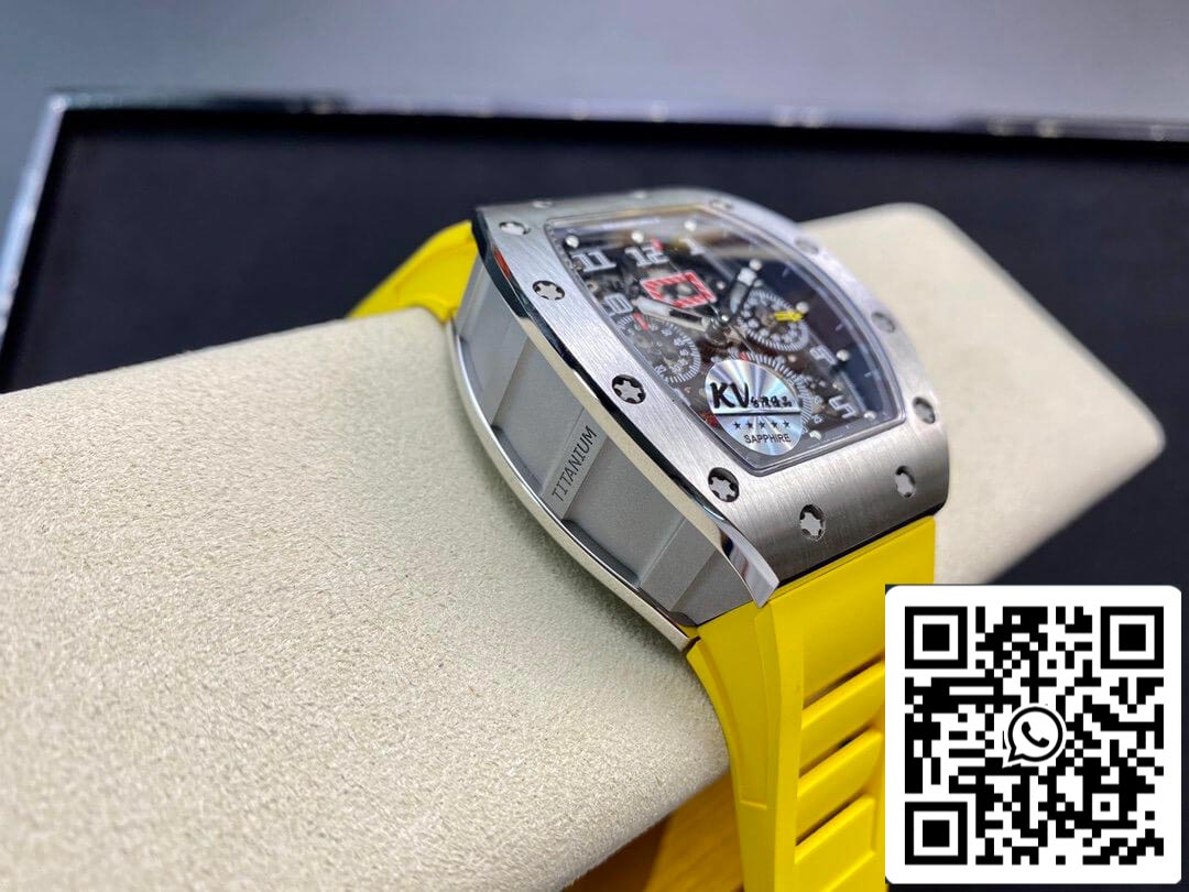 Richard Mille RM11 1:1 Best Edition KV Fabbrica Titanium Yellow cinturino