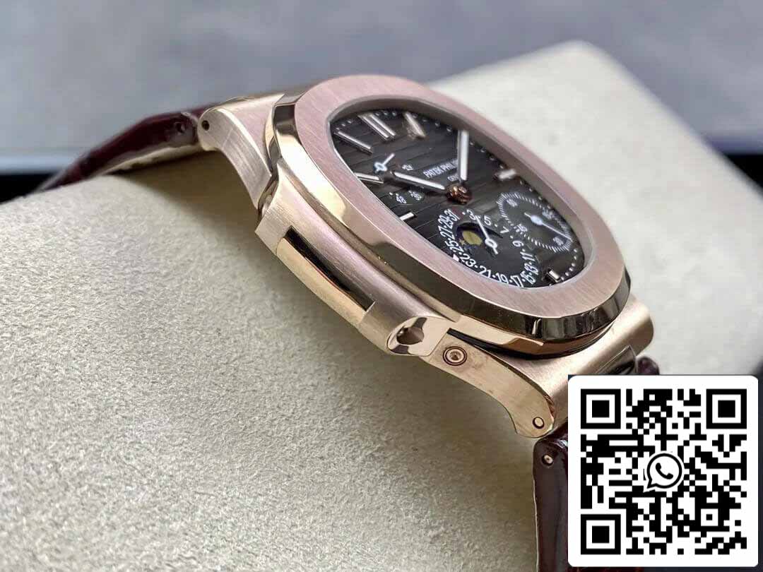 Patek Philippe Nautilus 5712 1:1 Best Edition ZF Fabbrica Brown Leather cinturino Grey dial