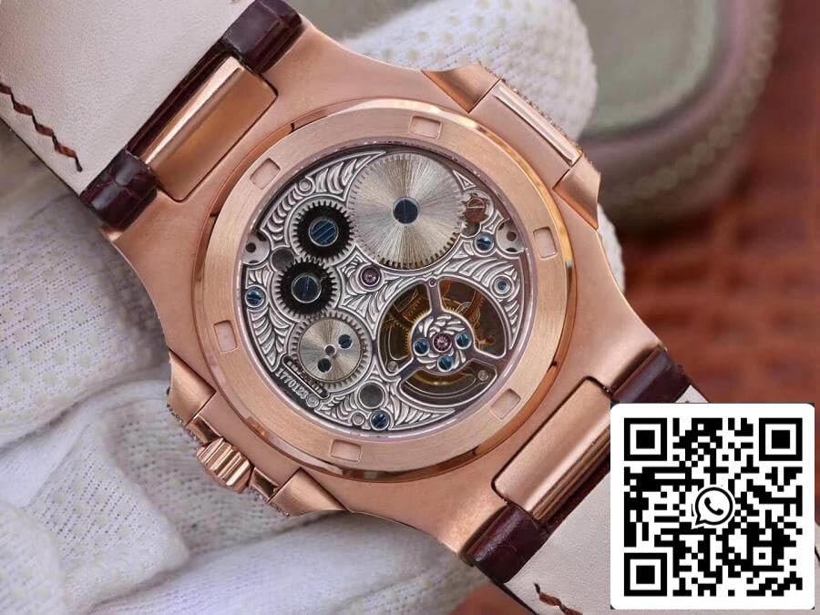 Patek Philippe Nautilus Jumbo 5711 R8 Fabrica 1:1 Melhor Edição Swiss Tourbillon Rose Gold