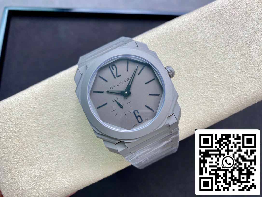Bvlgari Octo Finissimo 102713 BGO40C14TTXTAUTO 1:1 edizione migliore BV Fabbrica Argento Grey quadrante