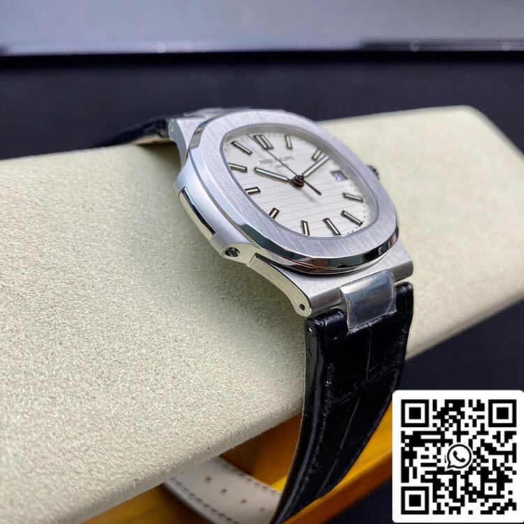 Patek Philippe Nautilus 5711 1:1 edizione migliore 3K Fabbrica quadrante bianco Cowhide cinturino