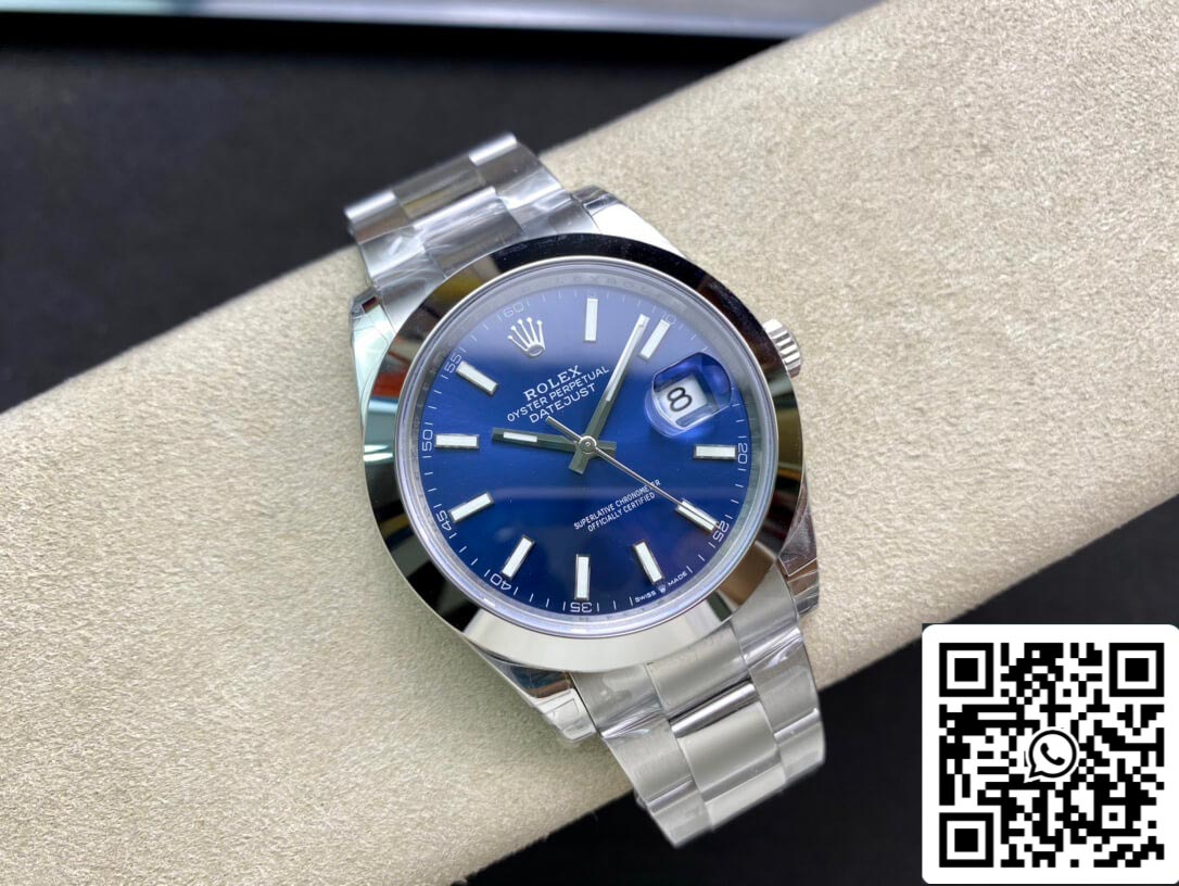 Rolex Datejust M126300-0001 1:1 Smooth rim VS Fabbrica quadrante blu