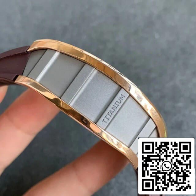 Richard Mille RM011 1:1 Best Edition KV Fabbrica Brown Rubber cinturino