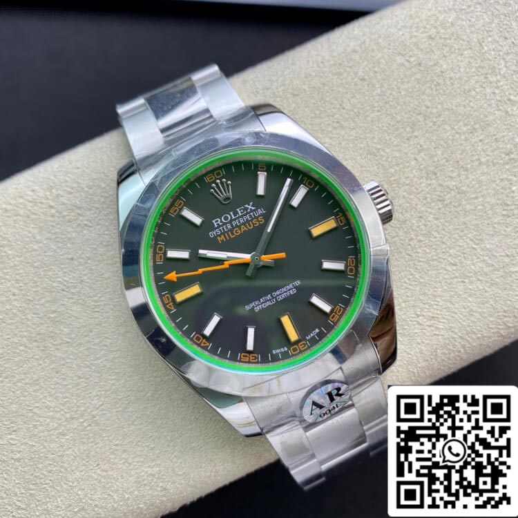 Rolex Milgauss 116400GV AR Fabbrica 1:1 edizione migliore Swiss ETA3131 quadrante nero