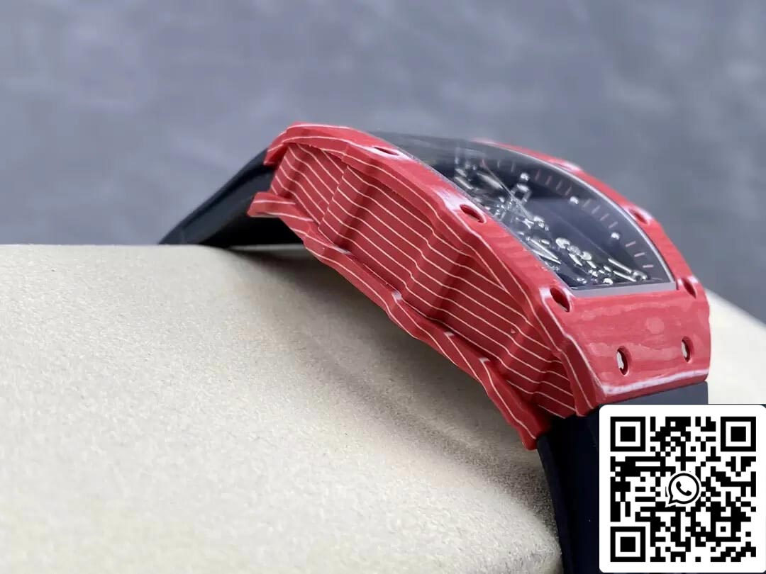 Richard Mille RM35-02 1:1 Best Edition T+ Fabbrica Red Carbon Fiber NTPT Case Black cinturino