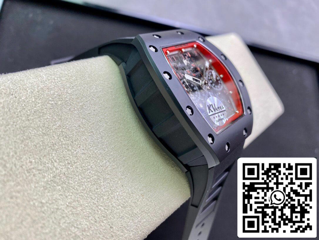 Richard Mille RM011 1:1 Best Edition KV Fabbrica Ceramic Black cinturino