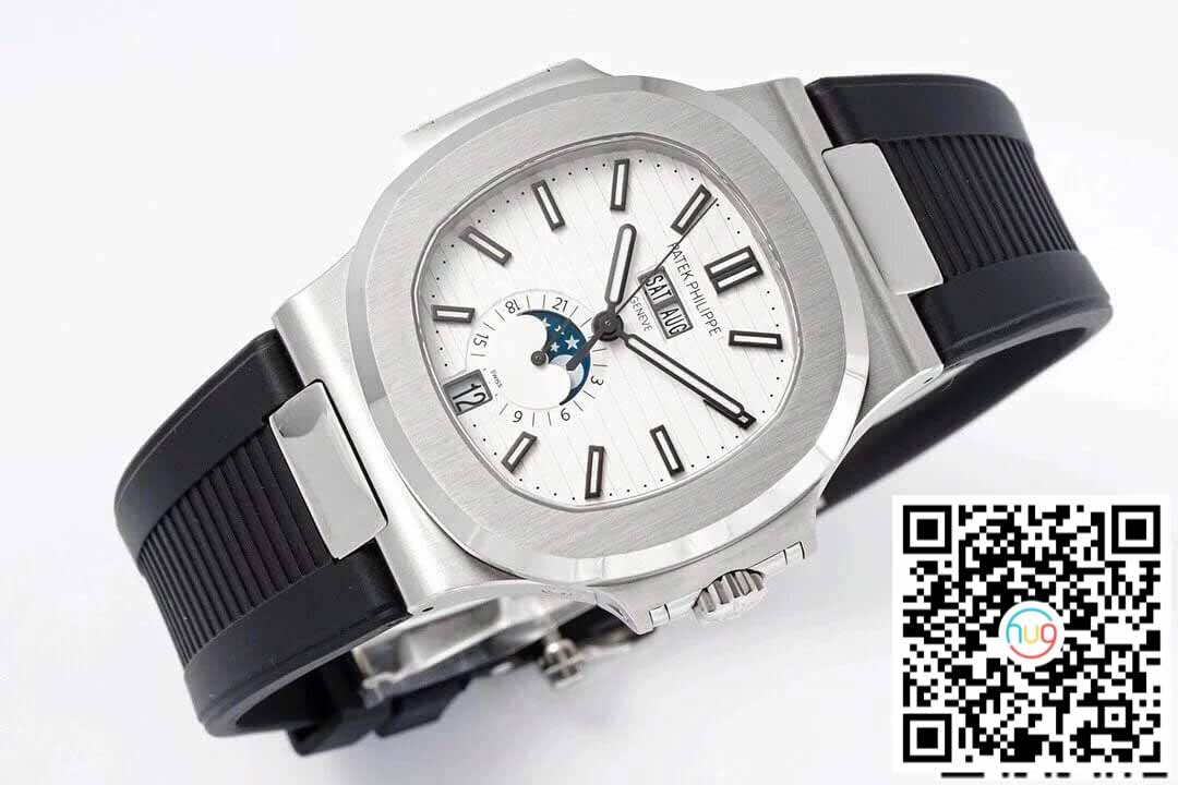 Patek Philippe Nautilus 5726/1A-010 1:1 Best Edition PPF Fabbrica Black Rubber cinturino