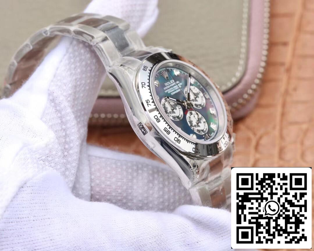 Rolex Daytona Cosmograph 116509-0064 1:1 edição melhor JH Fabbrica mostrador Fritillaria em ouro branco 18K
