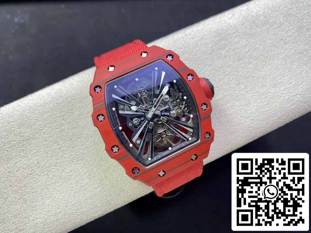 Richard Mille RM12-01 Tourbillon 1:1 Best Edition RM Fabbrica Red Carbon Fiber Case