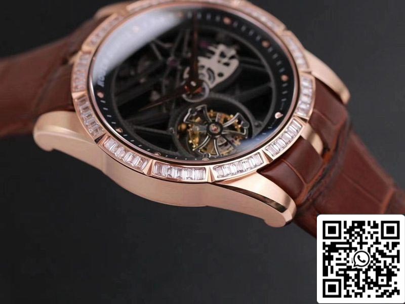 Roger Dubuis Excalibur RDDBEX0404 1:1 Edición Mejor JB Fabbrica V3 Rose Gold Tourbillon Suizo RD505SQ